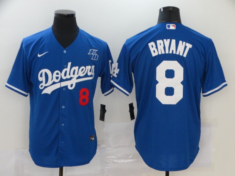 Men's Los Angeles Dodgers Kobe Bryant #8 Blue Baseball Jersey
